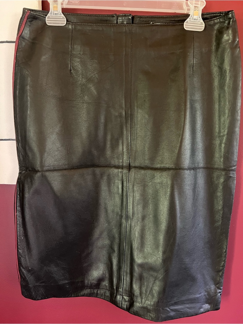 100% genuine leather pencil skirt